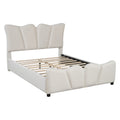 Full Size Upholstered Platform Bed Velvet Upholstered Bed, Beige Full Beige Velvet