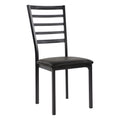Black Finish Side Chairs Set Of 4 Metal Frame Casual Dining Furniture Black Dining Room Casual Side Chair Metal