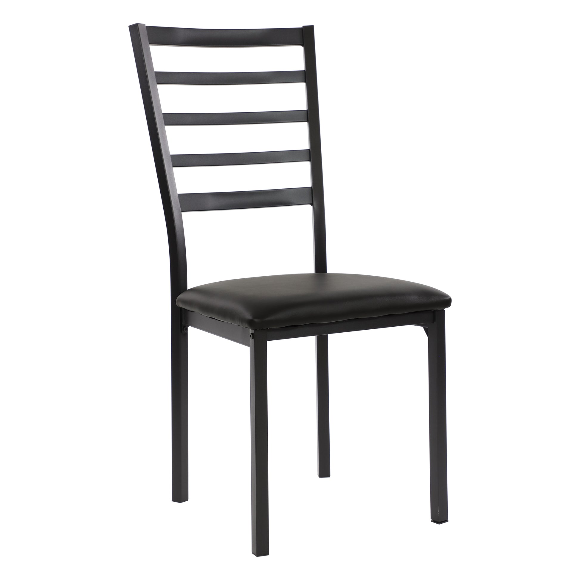Black Finish Side Chairs Set Of 4 Metal Frame Casual Dining Furniture Black Dining Room Casual Side Chair Metal