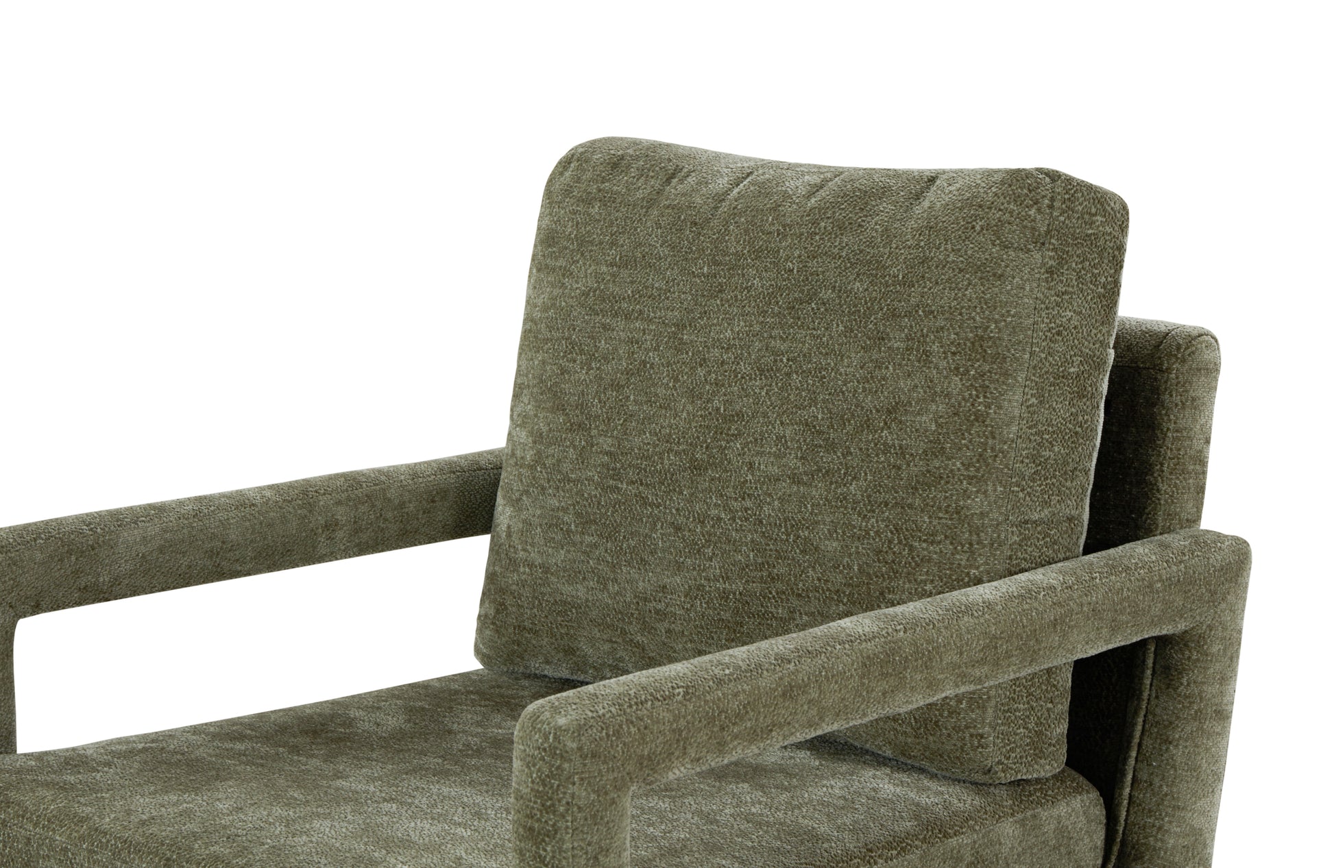 Mid Century Armchairaccent Chair With Chenille Armrest & Soft Cushion For Living Room, Bedroom, Home Office, Study, Forest Green Green Foam Wood Fabric