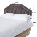 Upholstered Headboard, Diamond Tufted Design, Arched Structure, Easy Assembly, Grey Grey Fabric