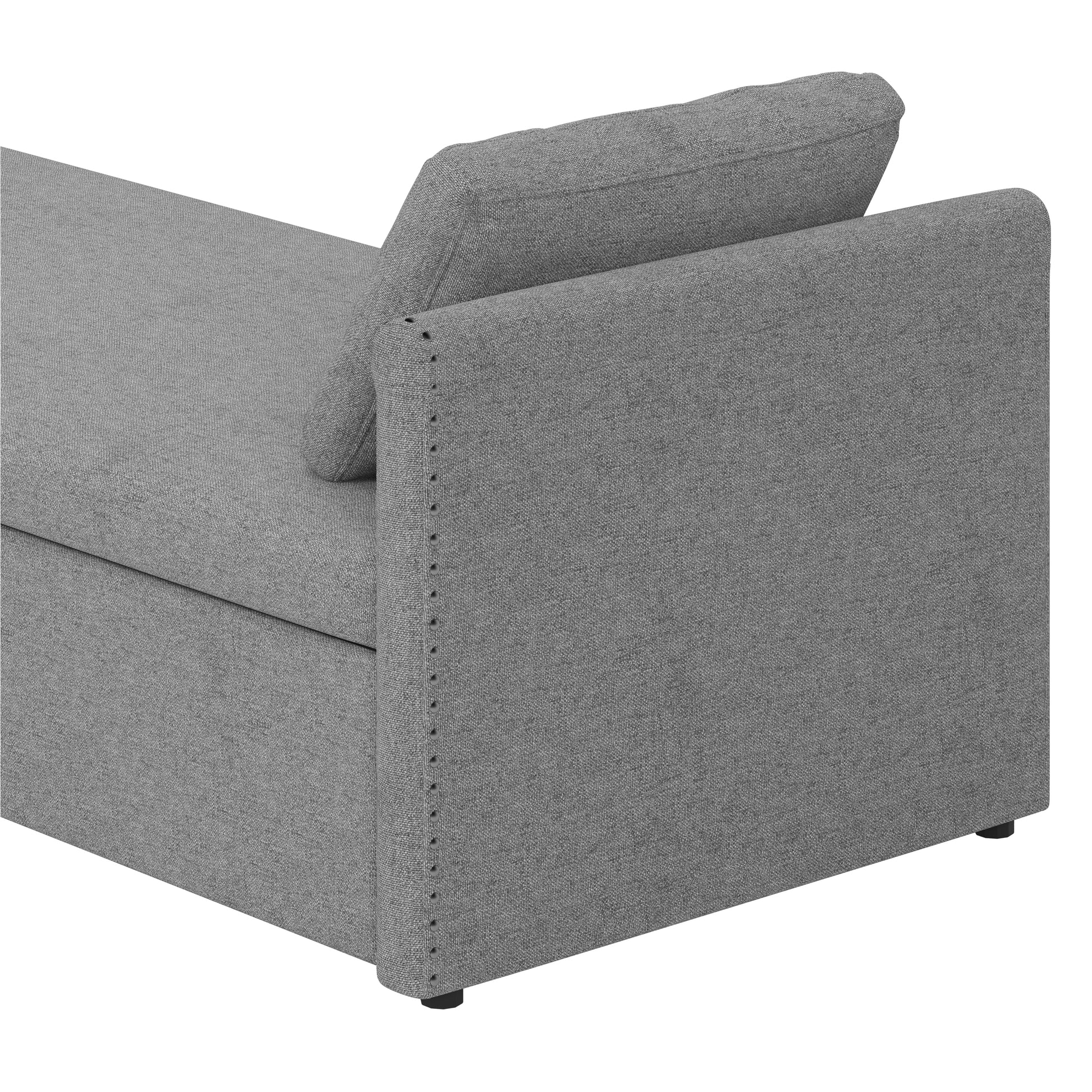 Modern Upholstered Chaise Lounger Daybed Small Single Daybed With 2 Drawers, No Mattress Needed, Perfect For Living Rooms & Home Office, Linen Fabric, Gray Gray Linen