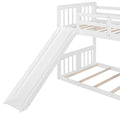 Twin Over Twin Bunk Bed With Slide And Ladder, White Old Sku:Lt000108Aak Twin White Plywood