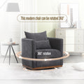 Coolmore Swivel Barrel Chair, Comfy Round Accent Sofa Chair For Living Room, 360 Degree Swivel Barrel Club Chair, Leisure Arm Chair For Nursery, Hotel, Bedroom, Office, Lounge Carbon Black Chenille Carbon Black Primary Living Space Foam Chenille
