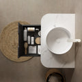 14'' Bathroom Round Ceramic Sink Without Faucet, White White Bathroom Modern Ceramic Ceramic