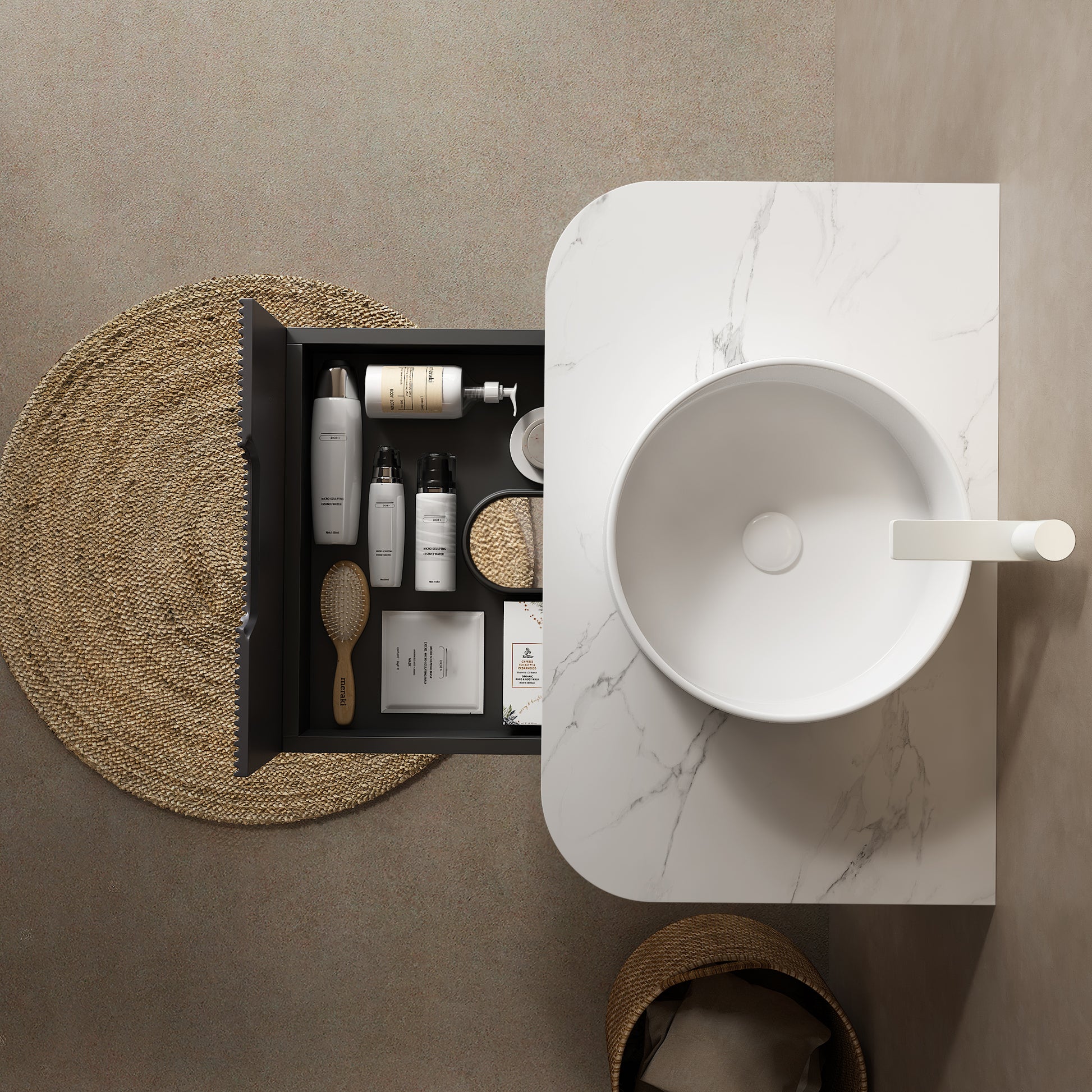 14'' Bathroom Round Ceramic Sink Without Faucet, White White Bathroom Modern Ceramic Ceramic