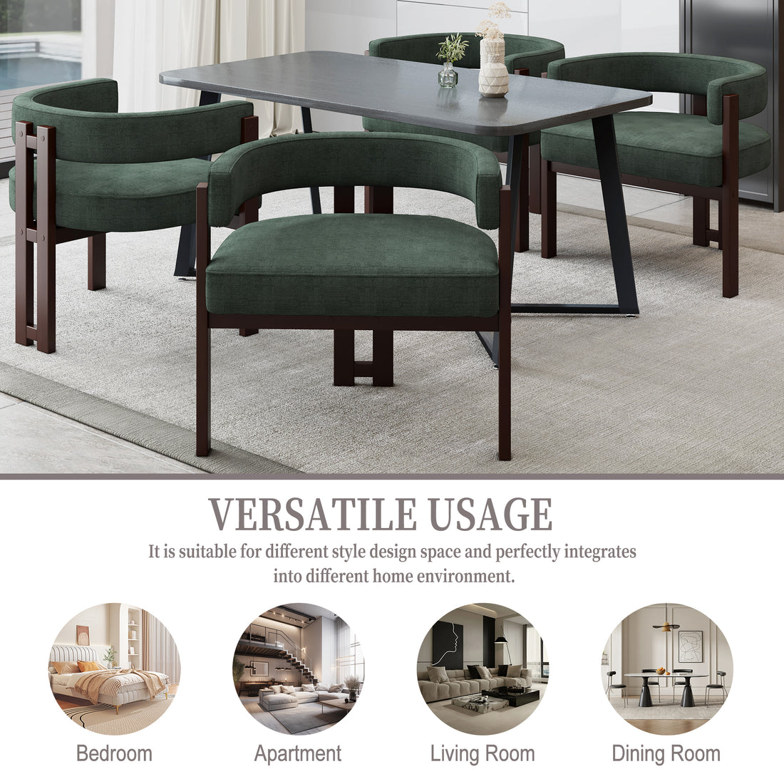 Coolmore Modern Accent Chair Teddy Upholstered Armchair With Open Back 3 Legs Barrel Dining Chair Comfy Side Chair For Living Room Bedroom Dining Room Set Of 2 Emerald Emerald Primary Living Space