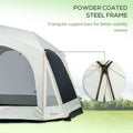 Outsunny 20 Person Camping Tent, Outdoor Cabin Tent Tent With 2 Doors, Screen Room, Family Dome Tent For Hiking, Backpacking, Traveling, Easy Set Up, Cream Cream White Steel