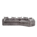 Modular Sectional Sofa, U Shaped Couch With Sofa For Five & Pillows, Modern Minimalist Chenille Fabric Large Comfy Cloud Sofas, Living Room Furniture Sets Gray Chenille 5 Seat