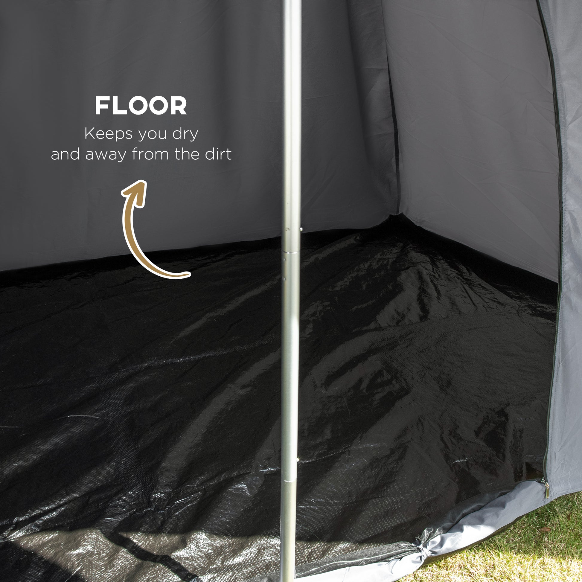 Outsunny 15.4'X15.4'X8.5' Teepee Tent, Waterproof Camping Tent With Porch Area, Floor And Carry Bag, For 2 3 Person Outdoor Backpacking Camping Hiking, Coffee Coffee Fabric