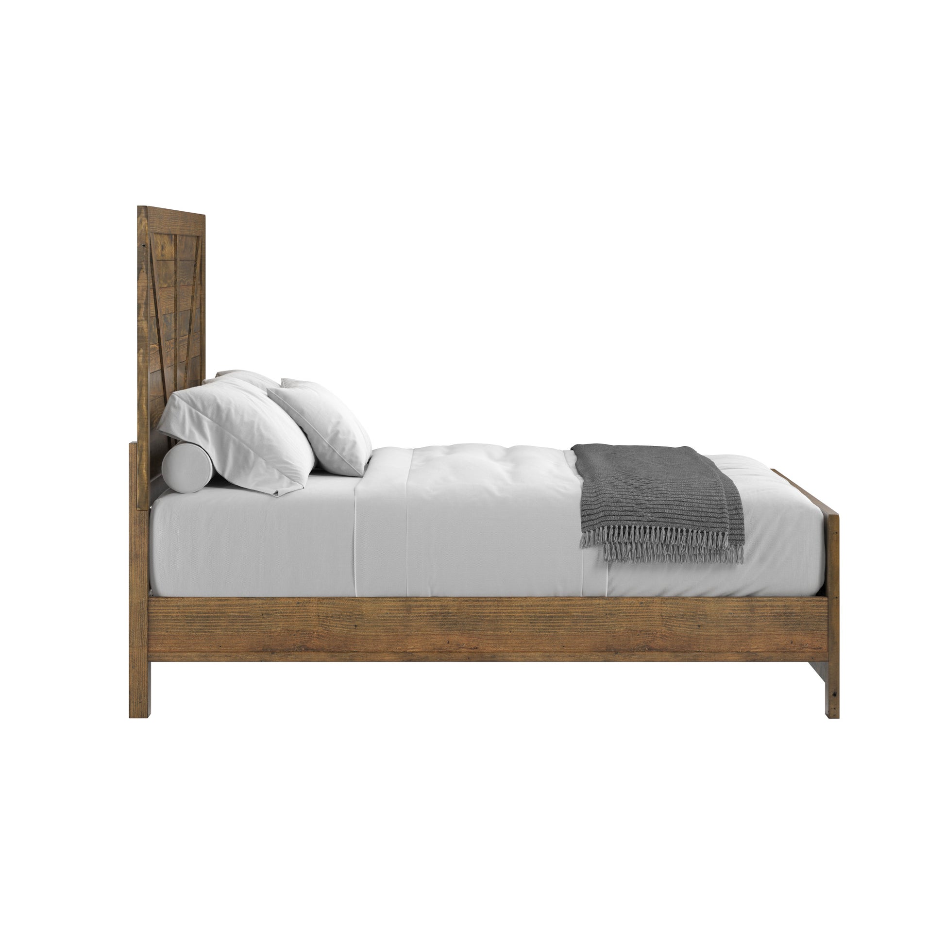 Lisque Brown Queen Bed Queen Brown Solid Wood