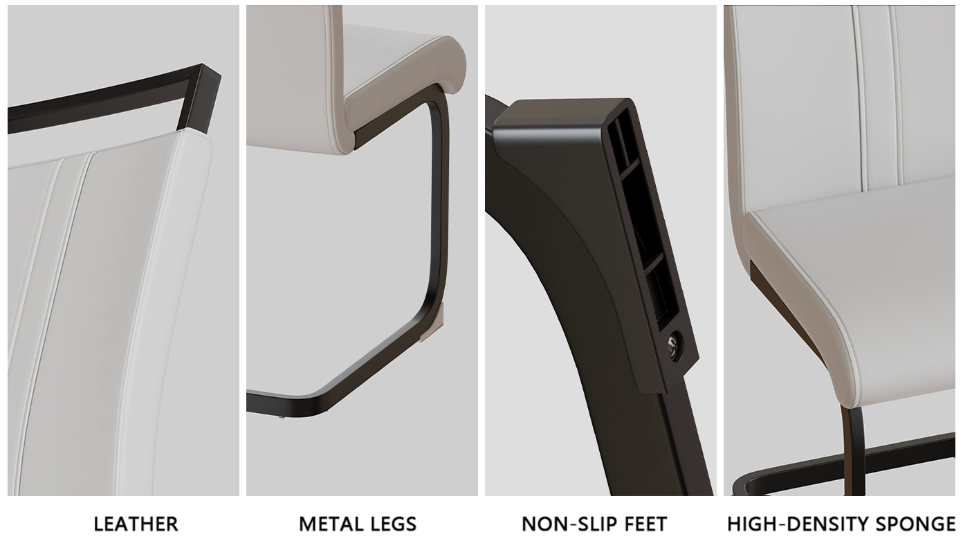 59 "Rural Industrial Rectangular Mdf Light Wood Dining Table Set And Pu Armless Dining Chair Set, 4 Piece. Kitchen Black Metal Table Leg Dining Chair Set White Natural Mdf