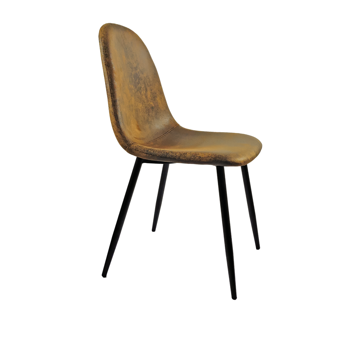 Dining Chairs Set Of 4, Modern Accent Chairs With Soft G Suede Fabric Upholstered Seat, Spoon Shape Kitchen Chair With Black Metal Legs Dining Side Chairs For Dining Room Kitchen Brown Brown Foam Suede