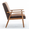 25.38'' Wide Classic Mid Century Modern Arm Chair, Light Brown Light Brown Microfiber