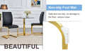 Luxury Simple Arch Chair Set Of 2 Black Pu Material High Resilience Dining Chair With Arched Metal Gold Leg. Black Gold Set Of 2 Metal,Pu