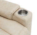 Nairi Ivory Leather Aire Power Motion Recliner With Lift, Heating & Massage Function Ivory Faux Leather