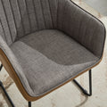 Ts Leisure Chair Dining Chair Light Grey Camel Oak Linen