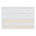 Queen Murphy Bed With Large Drawers,White Queen White Plywood