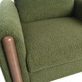Oversized Accent Chair, Upholstered Living Room Chairs Single Sofa Chair With Walnut Legs, Curved Handrail, Green Green Teddy