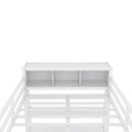 Metal Loft Bed With Wardrobe And L Shaped Desk, Full Size Loft Bed With Storage Cubes And Shelves, Heavy Duty Loft Bed For Kids Teens Adults, White Pre Sale Date: August 10Th Full Off White Metal