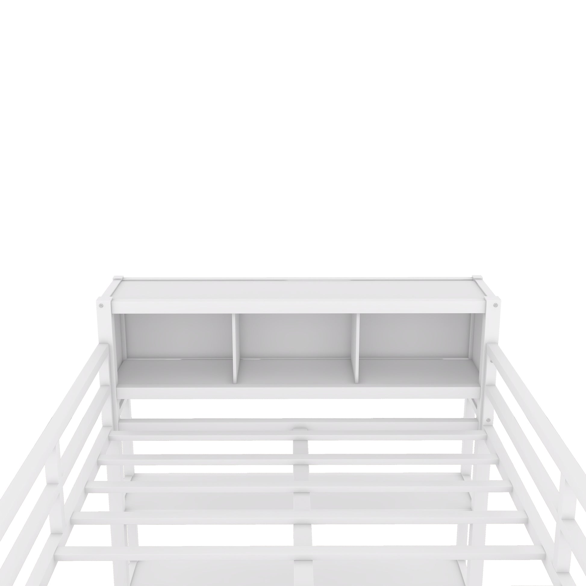 Metal Loft Bed With Wardrobe And L Shaped Desk, Full Size Loft Bed With Storage Cubes And Shelves, Heavy Duty Loft Bed For Kids Teens Adults, White Pre Sale Date: August 10Th Full Off White Metal