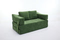 Modern Minimalist Sofa, Fold Out Sofa Bed, Convertible Chair Floor Couch & Sleeping Mattress For Living Room, Bedroom, Apartment, Removable Backrest, Green Green Chenille Soft Vintage Chenille 2 Seat