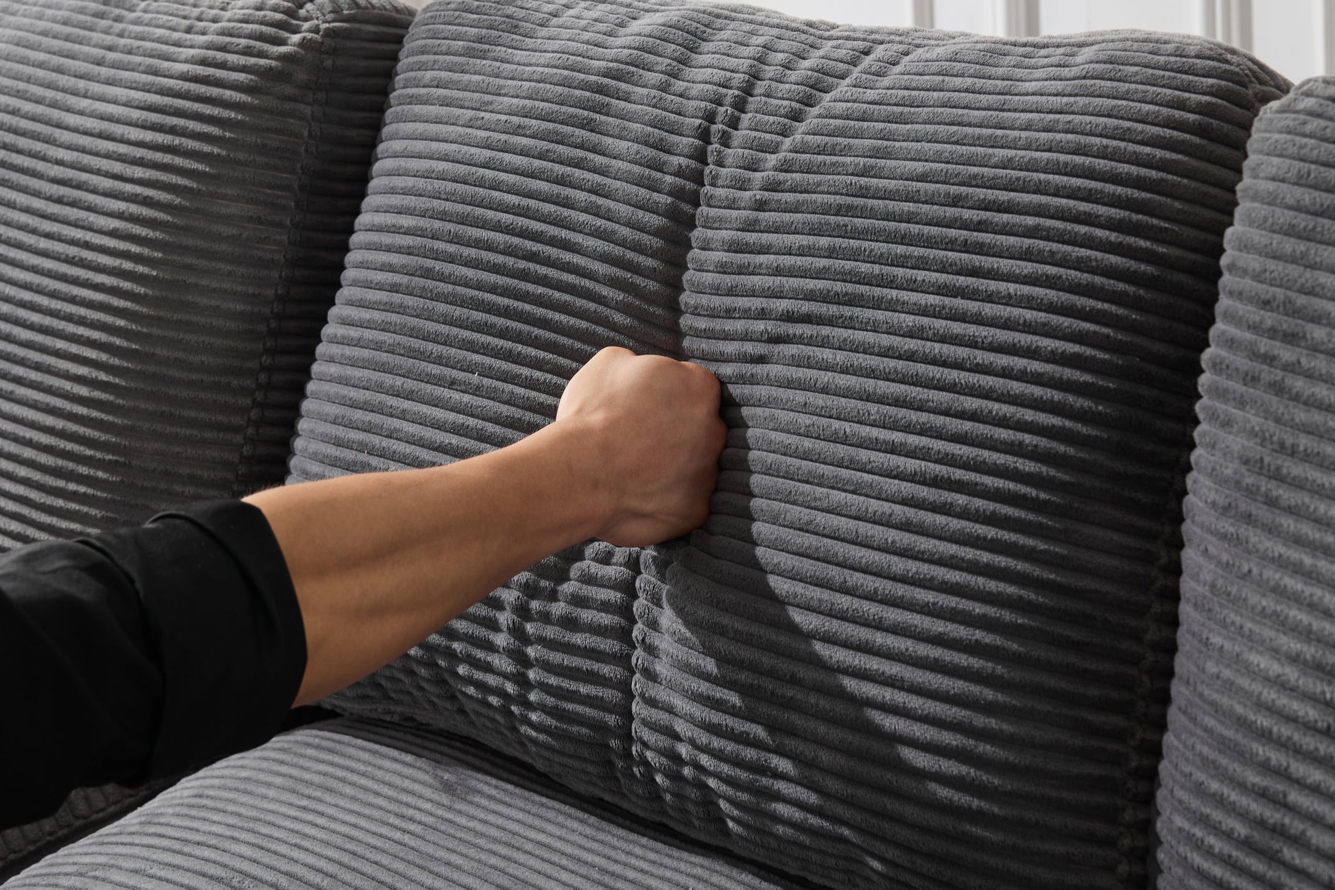 99*69" Modular Sectional Living Room Sofa Set, Modern Minimalist Style Couch, Upholstered Sleeper Sofa For Living Room, Bedroom, 2 Pc Free Combination, Installation Free Sofa, L Shape, Grey Grey Primary Living Space Soft Minimalist,Modern Foam Spring 4