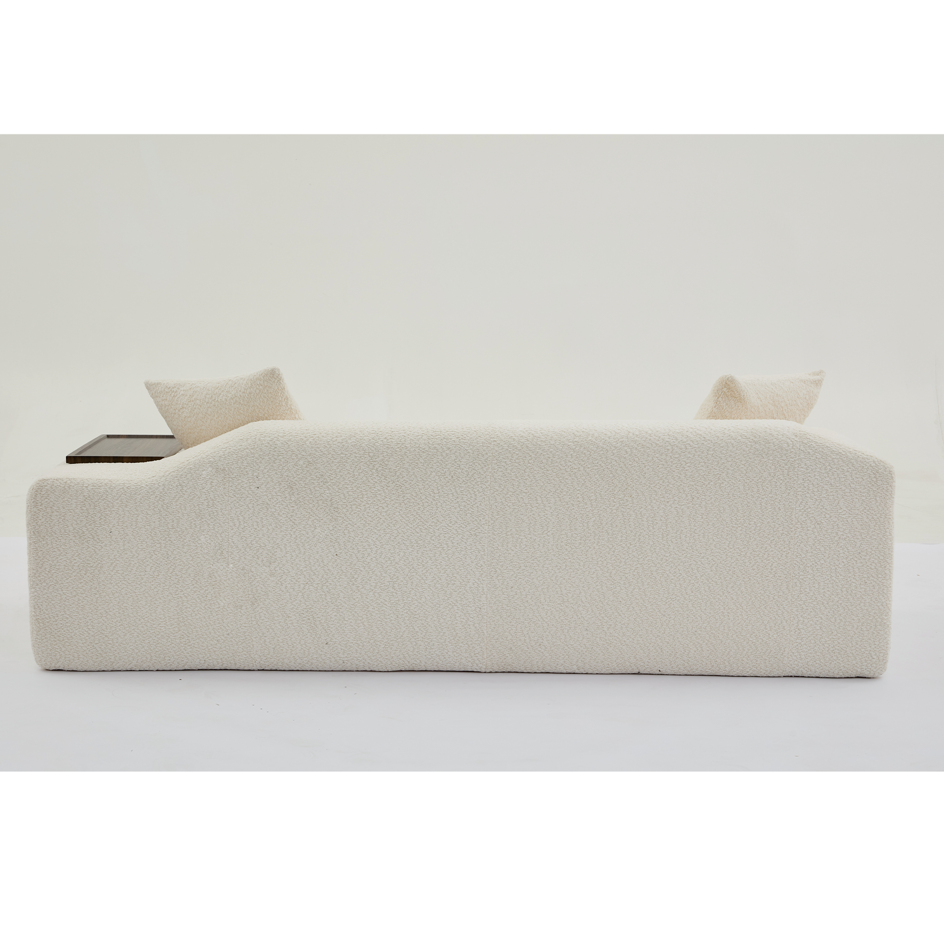 Arrived 2 Piece Boucle Cloud Sofa Set, Upholstered Sofa Set, Modern 3 Seater And 2 Seater Sofa With Mdf End Table For Living Room ,Apartment,3 2 Couch,Boucle,Beige Beige Polyester Primary Living Space Soft Tight Back Modern Square Arms Foam Upholstered 5