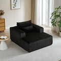 62.5 Inch Corduroy Sponge Sofa Lounge Chair,No Assembly Required,Fluffy Modern Sleeper Chair For Indoor Living Room Bedroom Black Foam Corduroy 1 Seat