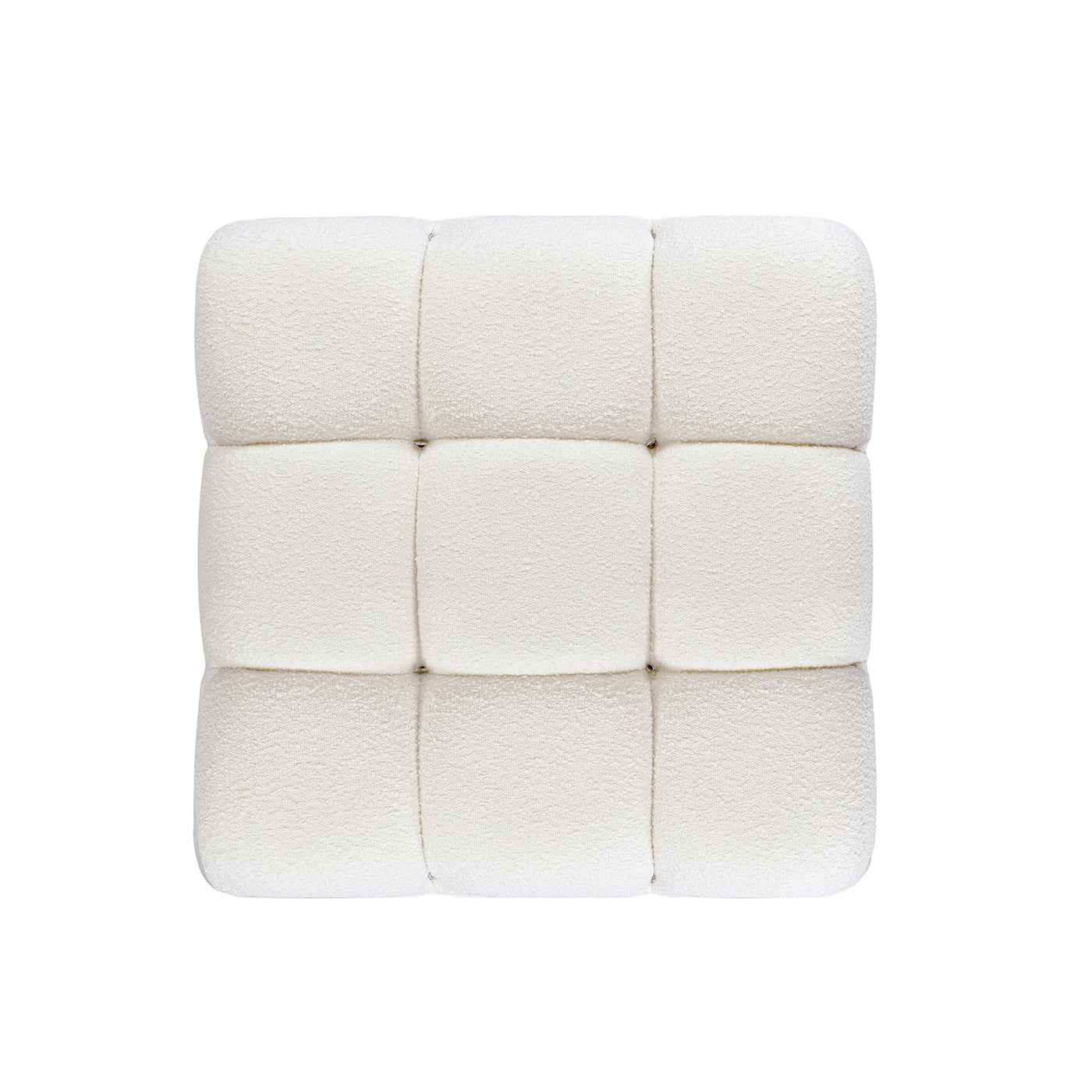Marcel 36" Bubble Modular Modern Cocktail Ottoman, Ivory White Boucle White Foam Boucle