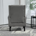 Coolmore Wood Frame Armchair, Modern Accent Chair Lounge Chair With Sturdy Wood Legs For Living Room Bedroom Dark Gray Dark Gray Foam Velvet
