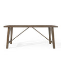 Dining Table Antique Brown Solid Wood Mdf