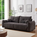 Lamb'S Wool 2 Seater Cushion Sofa 90'' Comfortable Sofa For Living Room Bedroom And Other Casual Spaces Lamb'S Wool Sofa With 2 Cushions And 2 Ball Pillows. Gray Gray Foam Fabric 2 Seat
