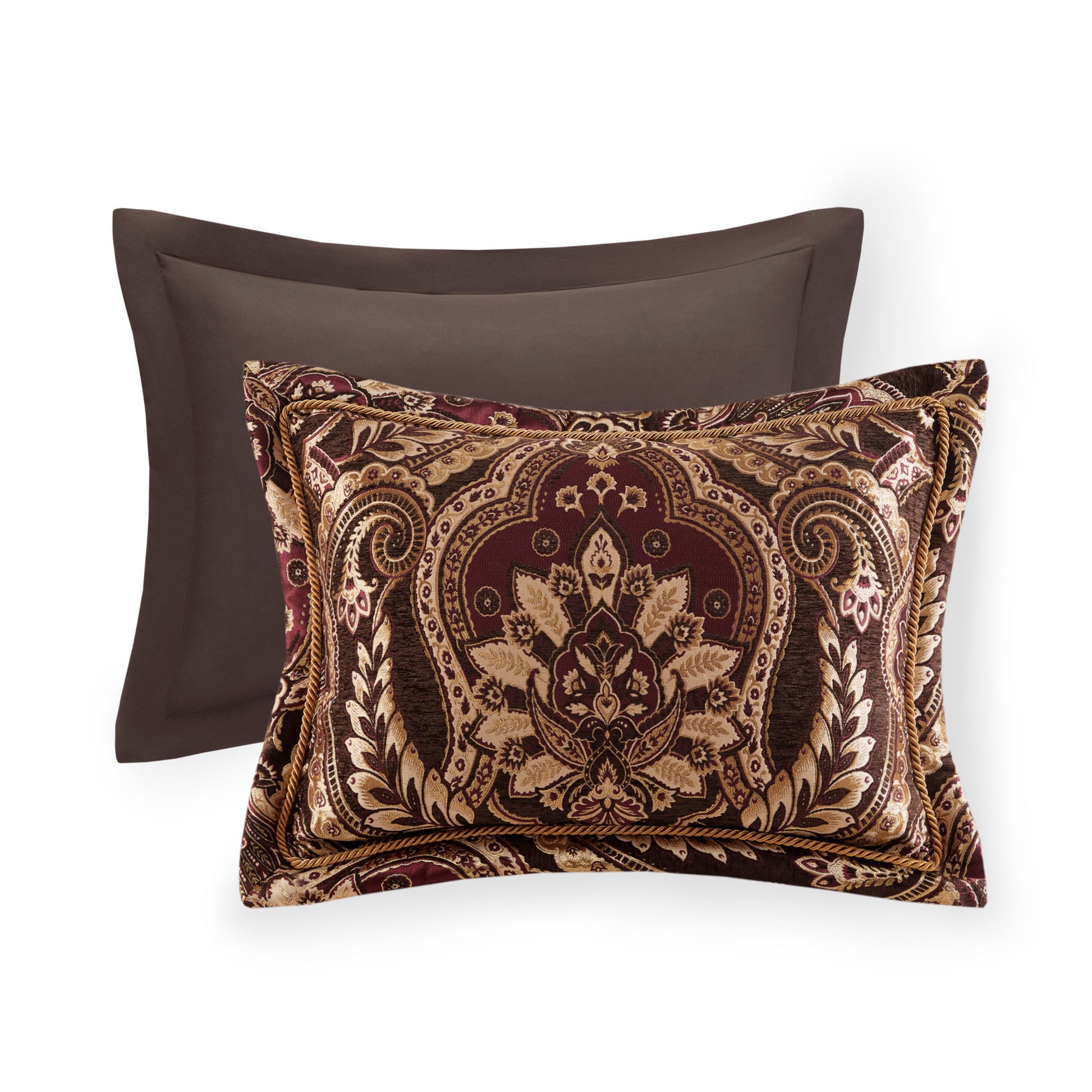4 Piece Comforter Set Burdy Queen Multicolor Polyester