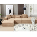Modular Combination Living Room Sofa Set, Modern Minimalist Sofa, Free Installation Sofa, L Shaped, Italian Minimalist Tofu Block Sofa, Left Hand Facing,Terrycloth Fabric, Light Brown Light Brown Polyester Primary Living Space Soft Modern Polyester 3