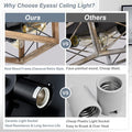 Wooden Flush Mount Ceiling Lights, 4 Light Farmhouse Close To Ceiling Lighting Fixtures Black Ceiling Lamp For Kitchen Island Living Room Bedroom Hallway Laundry Entryway Wood Wood Metal