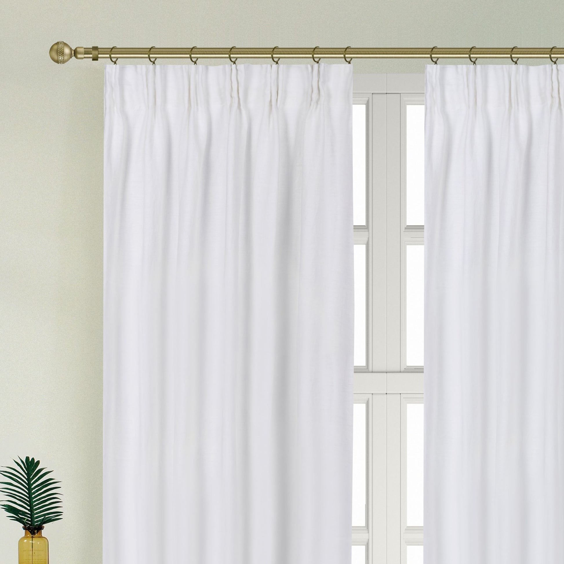 Newport Cotton Lining Window Curtains For Bedroom, Linen Curtains For Living Room, 84 Inches Long Curtains For Living Room, Soft White Soft White Linen