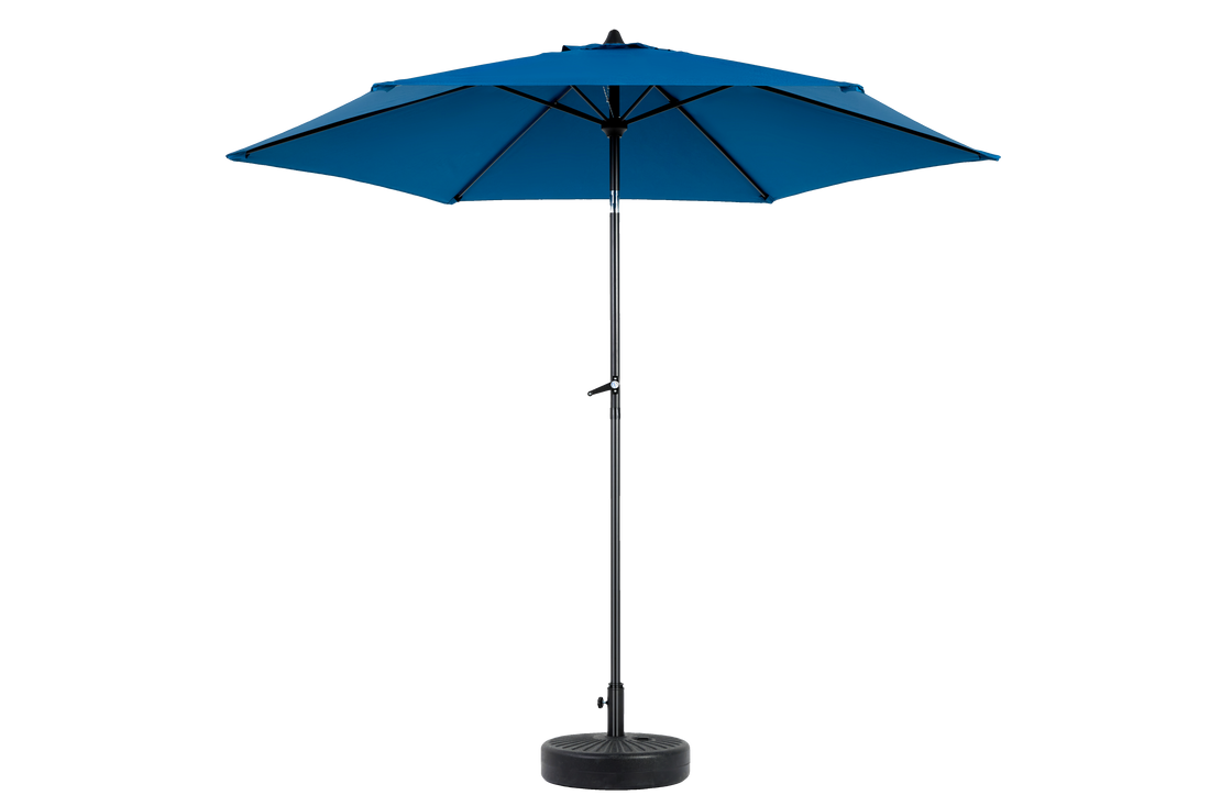 9Ft Outdoor Patio Umbrella Outdoor Table Umbrella With Push Button Tilt And Crank, Market Umbrella 6 Sturdy Ribsdeck, Backyard, Pool Base Not Included Dark Blue Dark Blue Garden & Outdoor Steel