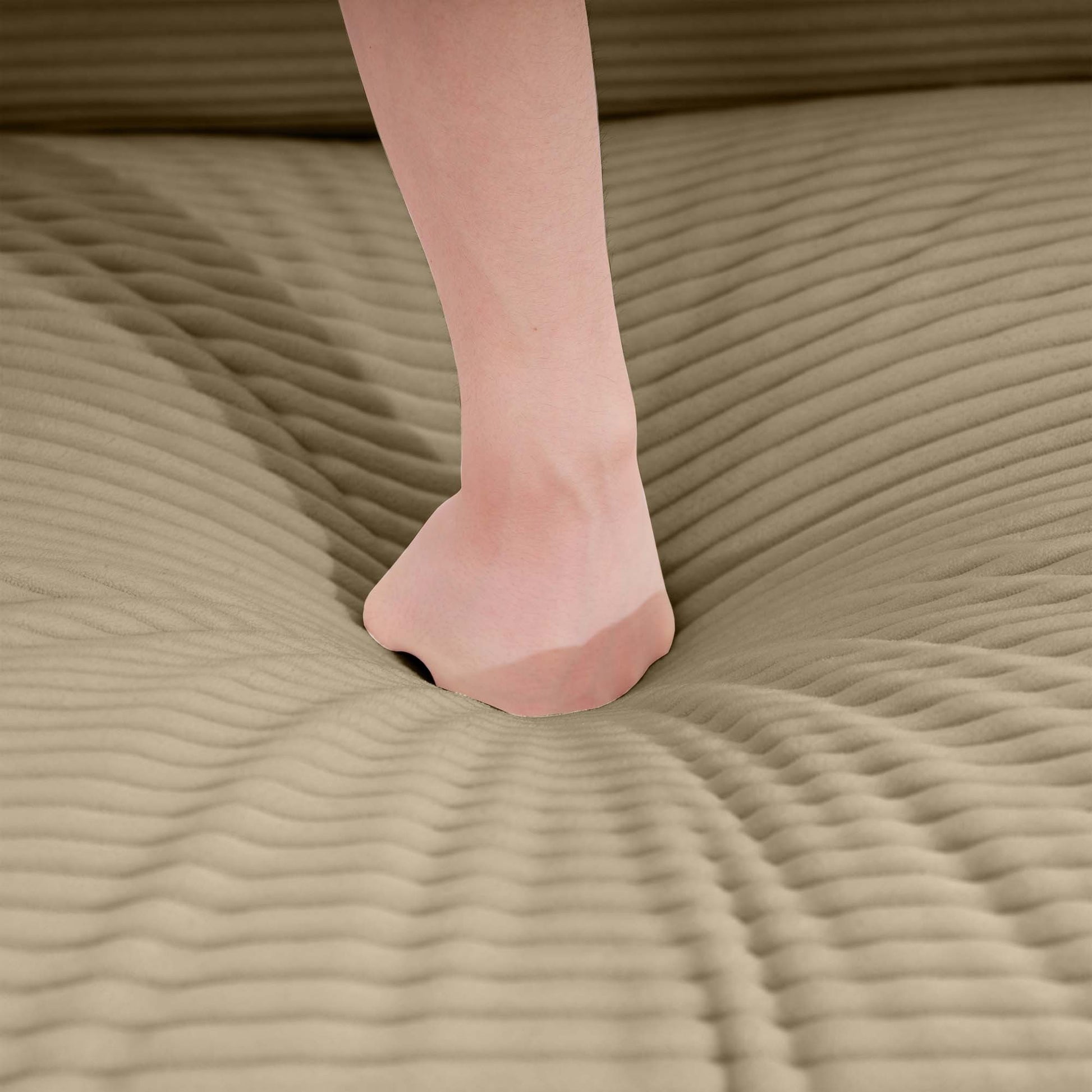 Corduroy Sofa Modern Upholstered 4 Seater With With 1 Footstool Corduroy Fabric Sofaoffice Living Room Apartment Comfort Sofa, Easy To Assemble With 2 Arm Pillows And 4 Throw Pillows Tan Corduroy 4 Seat