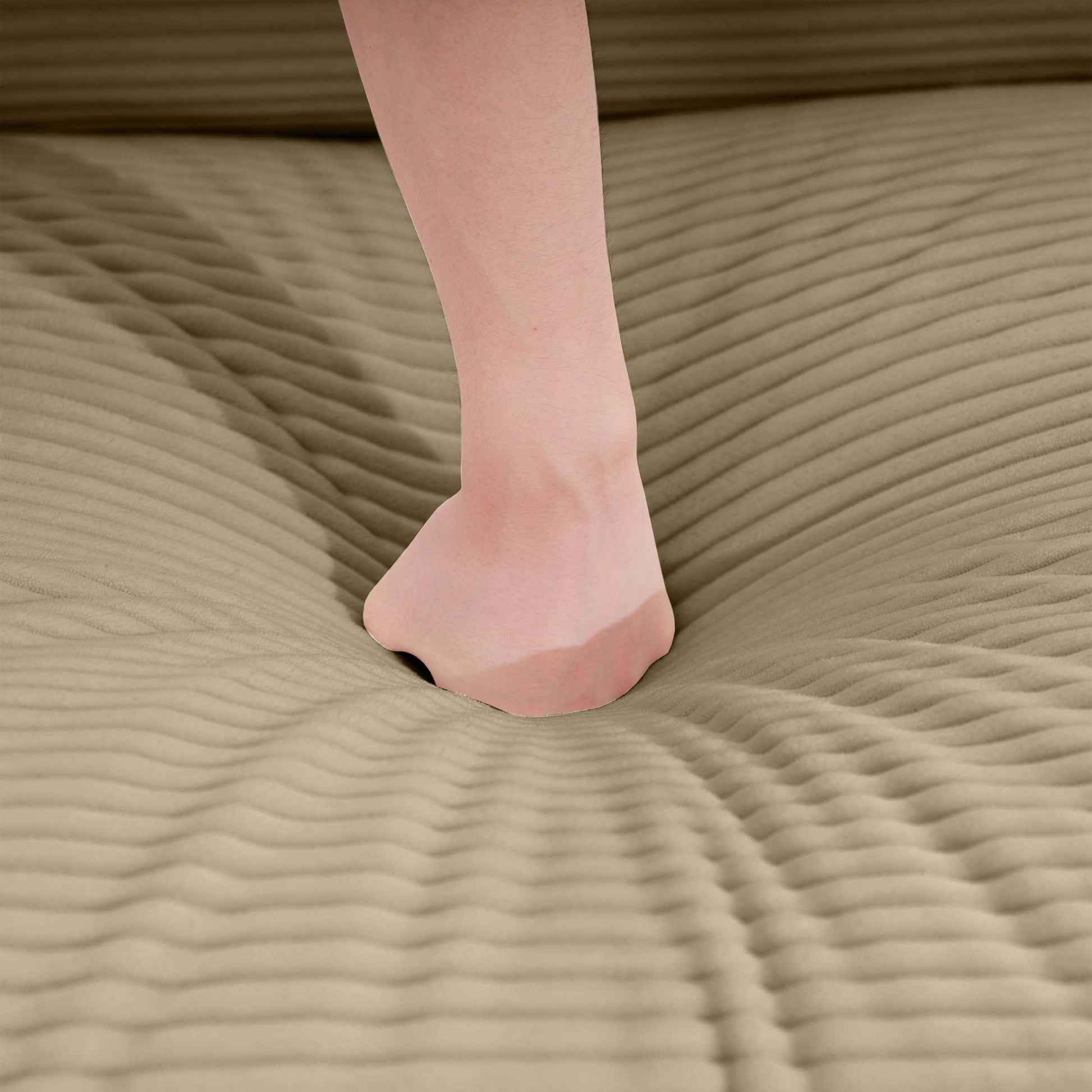 Mid Century Modern Sectional Set Of Two, One 3 Seater Sectional And One Single Seater Sectional With 2 Arm Pillows And 4 Throw Pillows, Living Room Sectional Tan Corduroy Fabric Tan Corduroy 4 Seat