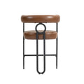 Coolmore Bar Stools Set Of 2, Modern Bar Stool With Back, Black Metal Frames, Upholstered Bar Stools For Kitchen Island, Pub, Club Light Brown Pu Light Brown Dining Room Foam Pu Leather