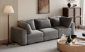 105'' 3 Seater Sofa With Removable Back Cushions And 5 Pillowsfor Living Room, Apartment, Spacious Space Gray Polyester 3 Seat