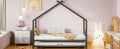 Twin Size Metal House Bed With Twin Size Trundle, Black Twin Black Metal