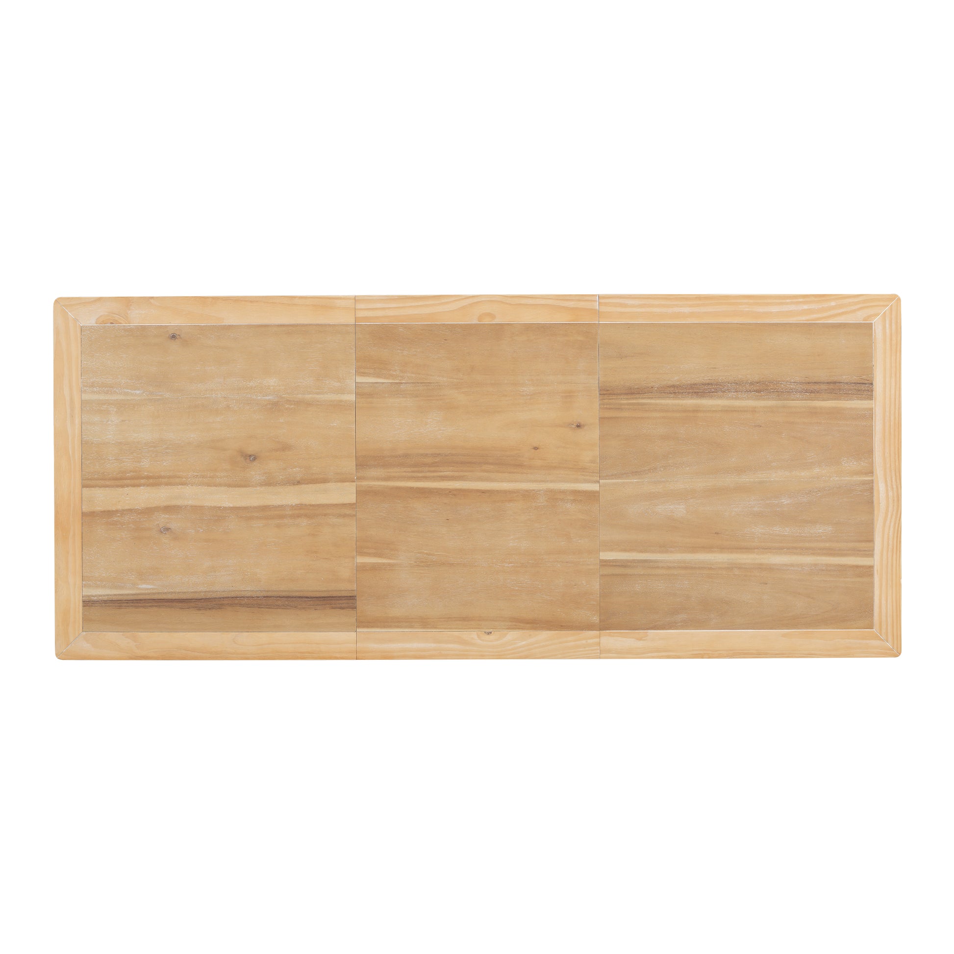 Vintage Traditional 82.7Inch Extendable Dining Table With 23.6Inch Removable Leaf, Natural Natural Seats 8 Dining Room Traditional Rubberwood Rectangular Rubber Wood