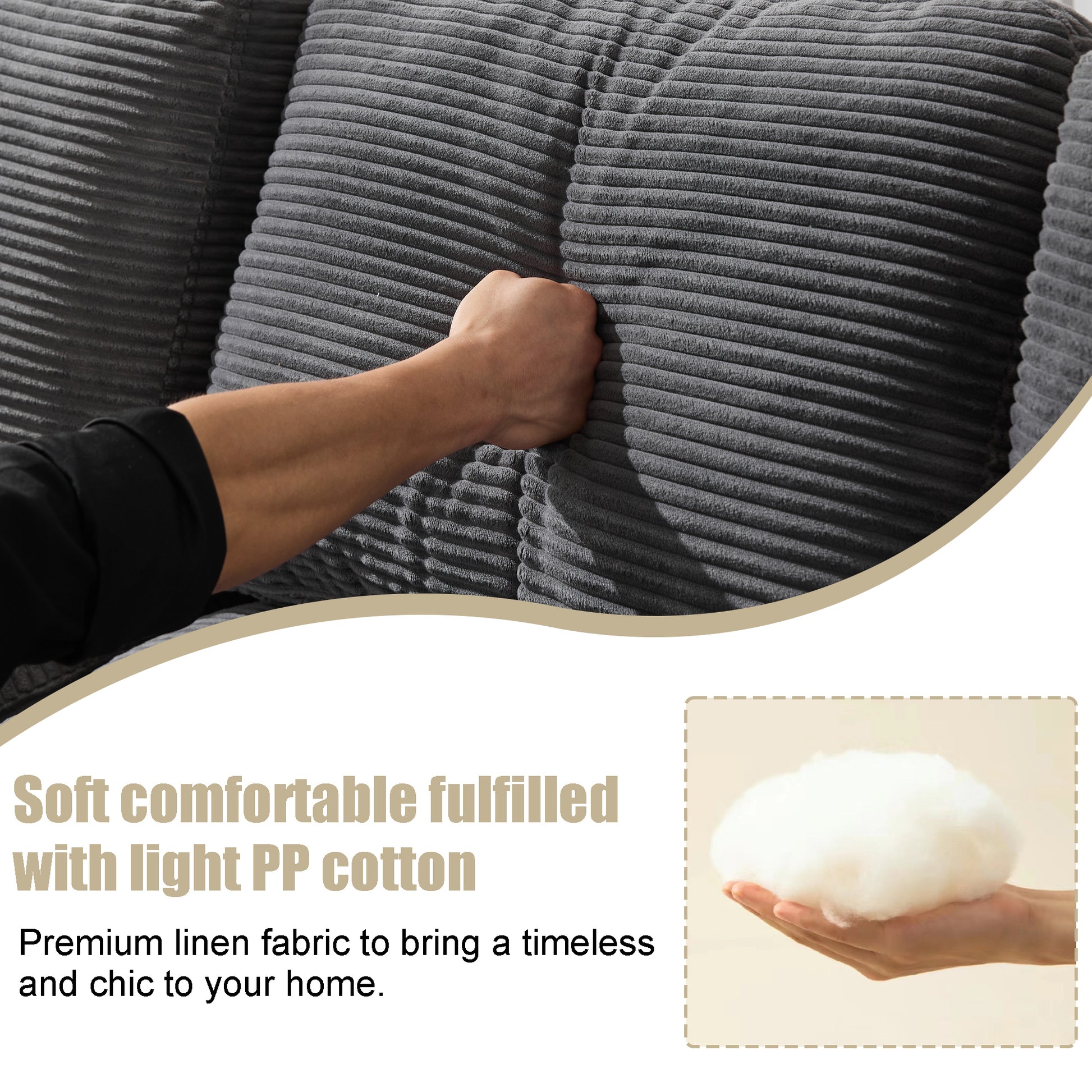 99*69" Modular Sectional Living Room Sofa Set, Modern Minimalist Style Couch, Upholstered Sleeper Sofa For Living Room, Bedroom, 2 Pc Free Combination, Installation Free Sofa, L Shape, Grey Grey Primary Living Space Soft Minimalist,Modern Foam Spring 4