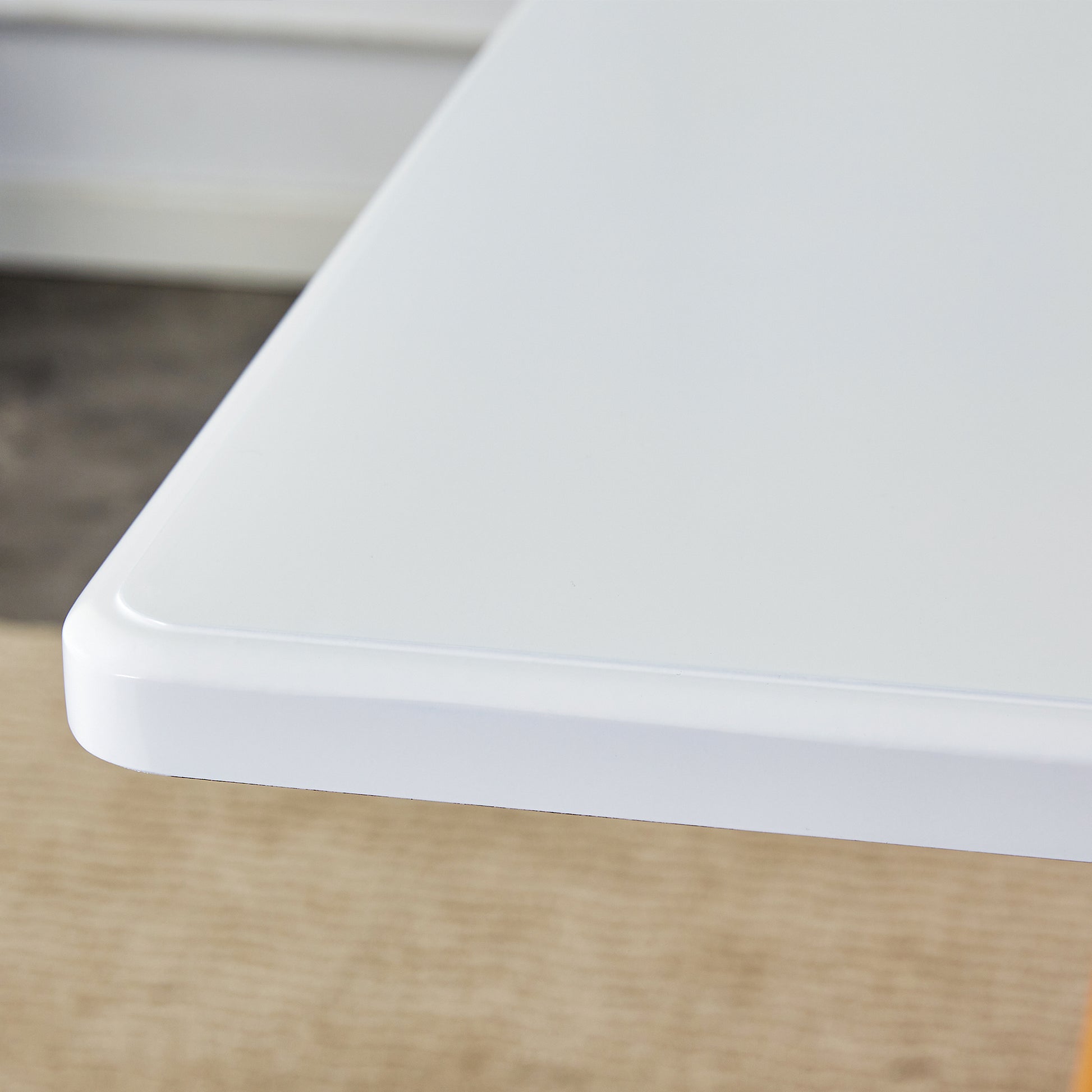 Table And Chair Set. White Sintered Stone Tabletop, Rubberwood Legs, Foldable Computer Desk, Foldable Desk. Solid Wood Dining Chair With Small Curved Backrest And Pu Cushions. Zd 1545 Dx 2361 Wood Seats 4 Wood