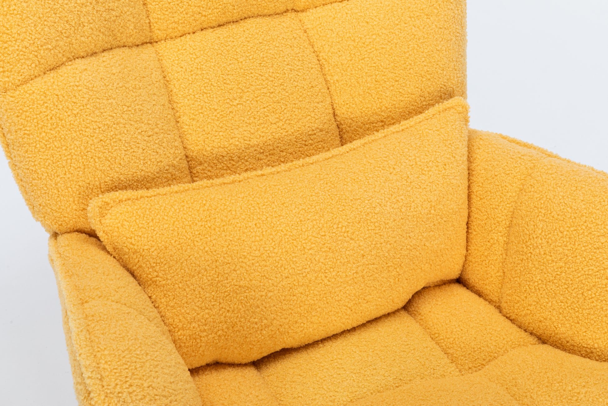 Rocking Chair Nursery, Teddy Upholstered Glider Rocker With High Backrest, Reading Chair Modern Rocking Accent Chairs Glider Recliner For Living Room, Nursery, Bedroom Yellow Velvet