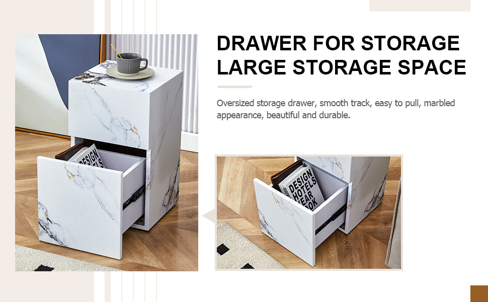 Compact Mdf Coffee Table: 11.81X11.81X19.69 Inches, Stylish Texture Design White Mdf