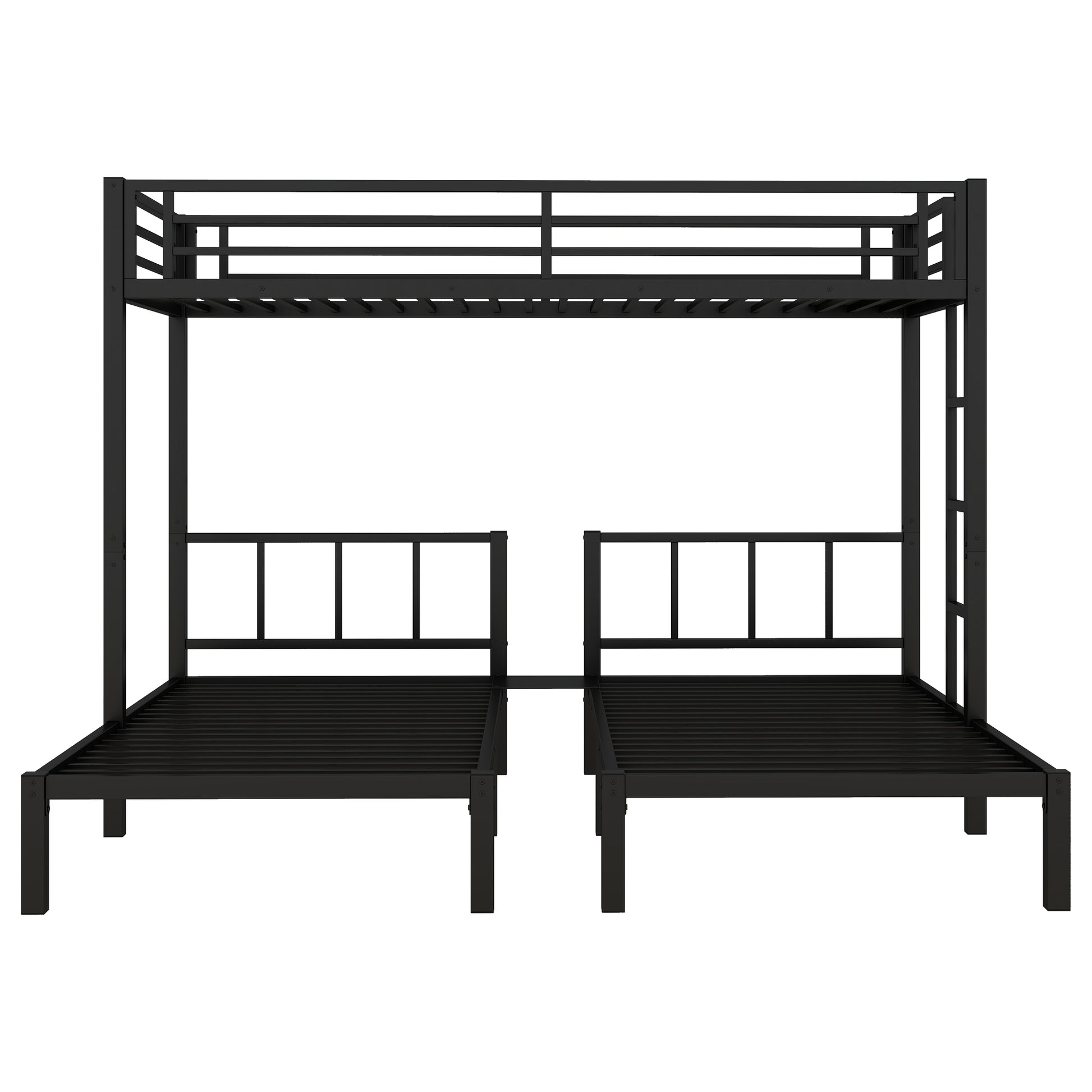 Twin Over Twin & Twin Bunk Beds For 3, Twin Xl Over Twin & Twin Bunk Bed Metal Triple Bunk Bed, Black Black Metal