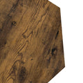 47.24'' Hexagonal Coffee Table Side Table Nightstand Antique Wood 2Pcs Antique Brown Mdf